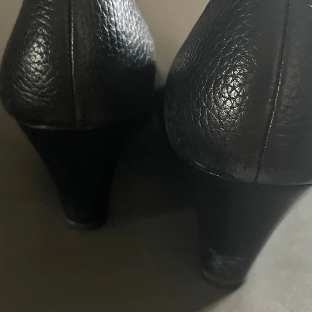 Tory Burch Black Peep-Toe wedge with Silver Accent 8